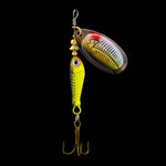 Rotating Metal Spinner Fishing Lures, 9.1g 7cm, Rotating Sequin Artificial Hard Baits Crap Bass Pike Treble Hook Fishing Tackle