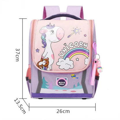 Cute Girls Unicorn Backpacks For Boys 1-3 Grade Cartoon Orthopedic Waterproof Backpack Kindergarten School Bag Mochila Escolar