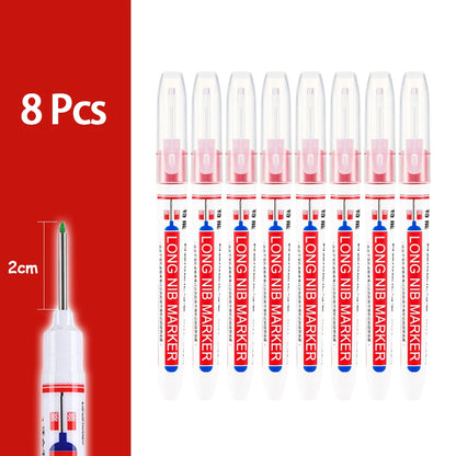 4-80Pcs 2cm Waterproof Long Head Markers Deep Hole Marker Pen for Metal Carpenter Red/Black/Blue/Green Ink Woodworking Tools