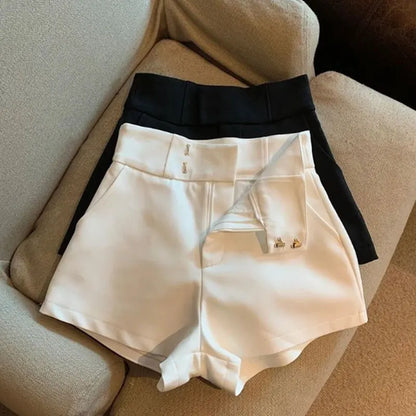 Women's Shorts Mooyufon Black Shorts Women Harajuku Elegance High Waisted Shorts A-Line Slim Casual Hot Girl Straight Pants Sexy