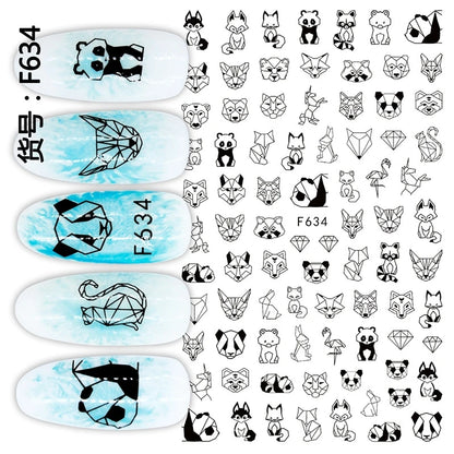 3d Nail Art Decals Tropical Palm Leaves Flowers Laces Faces Adhesive Sliders Nail Stickers Decoration For Nail Manicure