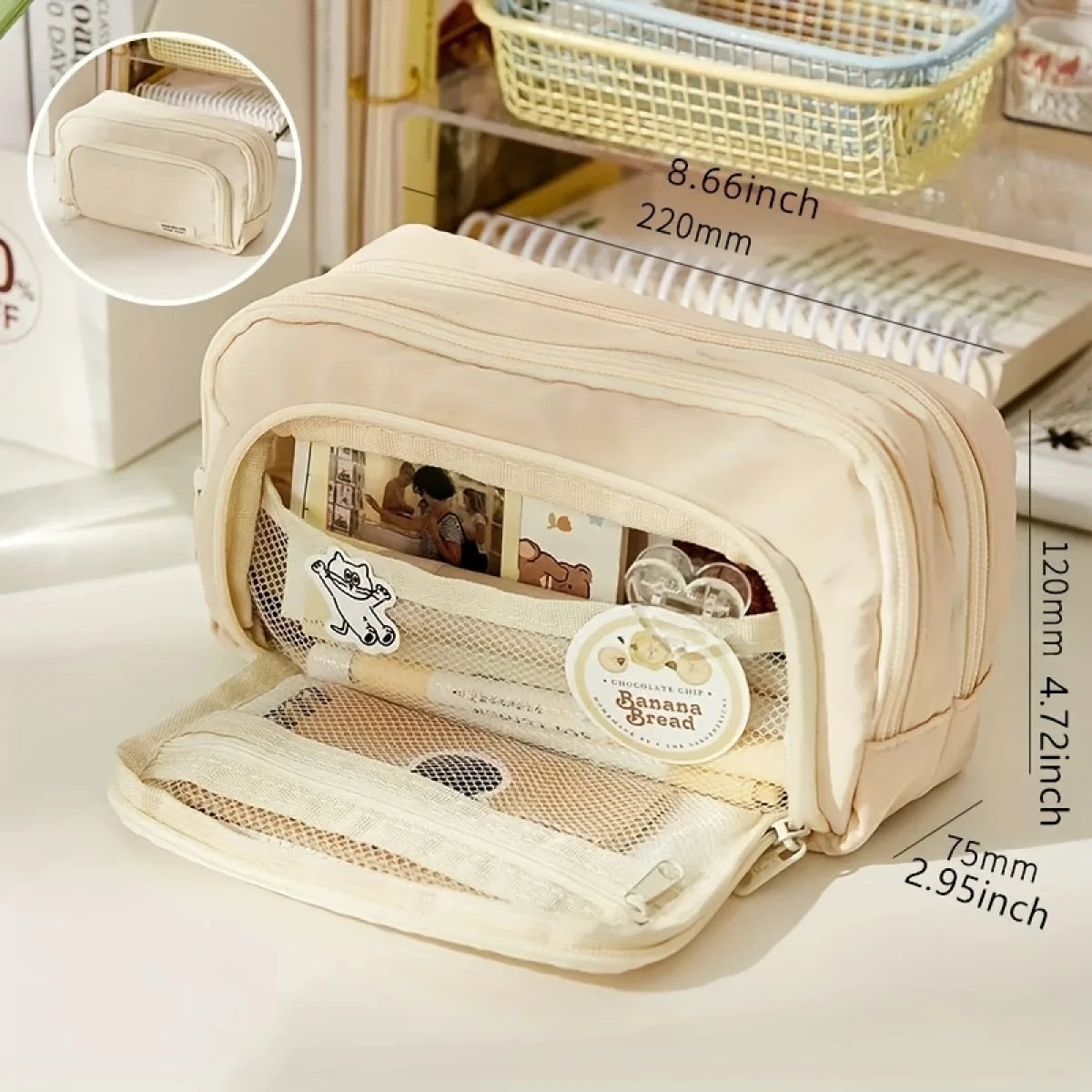 Large Capacity Pencil Case, Handheld Pen Pouch, Portable Cosmetic Bag, Gift for Office, School, Teen Girl, Boy, Men, Women, Adult