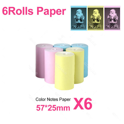 Thermal Printer Papers 57mm Color Papers for Camera Instant Print Kids Camera Printing Inkless Mini Portable Photo Printer