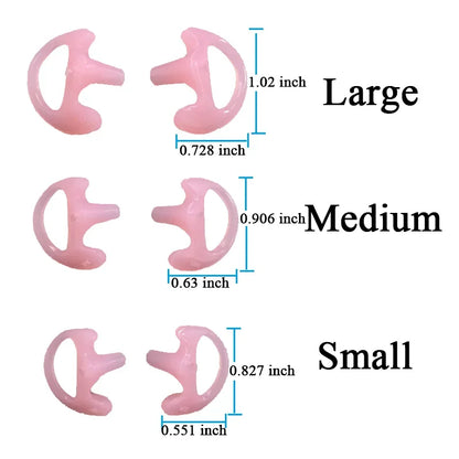 3-Pair Ear Mold Earbud Replacement Soft Silicone Earmould Earplug S/M/L Size for Walkie Talkie Radio Acoustic Earpieces Headsets