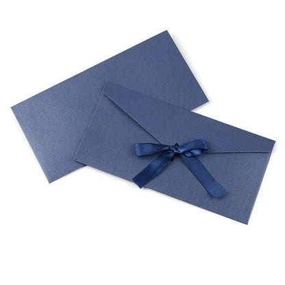 10 Pcs/set Envelope Pearlescent Paper Bow Thicken Ribbon Retro Creative Color Stationery Wedding Invited Gift High Quality
