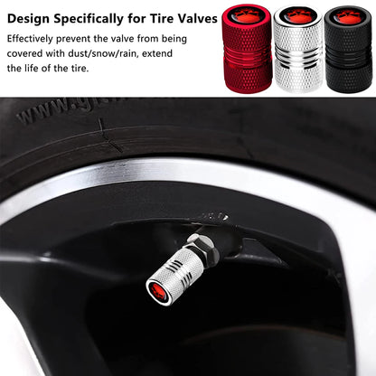 4Pcs Anodized Aluminum Tire Valve Caps, Corrosion Resistant, Universal Stem Covers for Cars Trucks Motorcycles SUVs and Bikes
