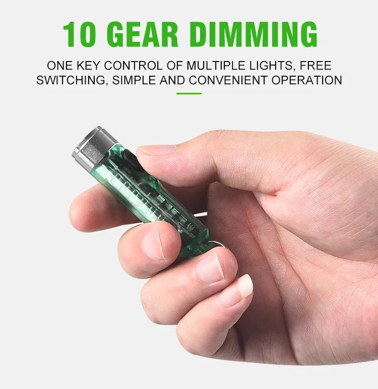 Multi-function Mini EDC LED Flashlight Portable Keychain Light MagneticTorch USB Rechargeable UV Lamp Emergency Camping Lantern