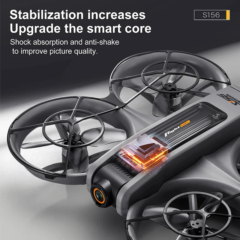 Upgrade S156 Drone 8K HD Dual Camera 3 Battery 5G WiFi FPV Brushless Motors Optical Flow Hover Obstacle Avoidance GPS Four-Axis Drone