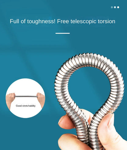 1.5/2M Black/Silver SUS 304 Flexible Shower Hose Long Bathroom Shower Pipe Extension Water Pipe Pull Pipe Bathroom Accessories