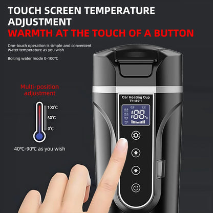 12V24V 500ML Electric Heating Car Water Cup Coffee Milk Dry Boil Protection Travel Kettle Stainless Steel Car Winter Accessories