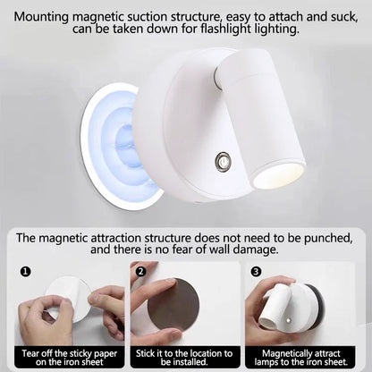 LED Magnetic Wall Lamp, USB Rechargeable, Touch Switch, Adjustable Brightness, Ideal for Bedroom, Dining Room, Party, Art Decor