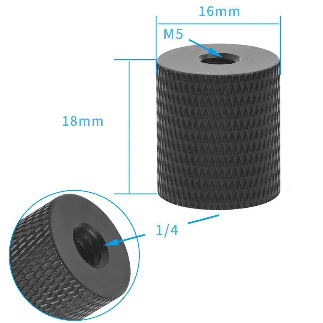 1x 1/4 Inch Thread Hole Female to Female 3/8 M4 M5 M6 M8 Mount Adapter Screw Nut DSLR Cameras Tripod Rig Flash Light Accessories