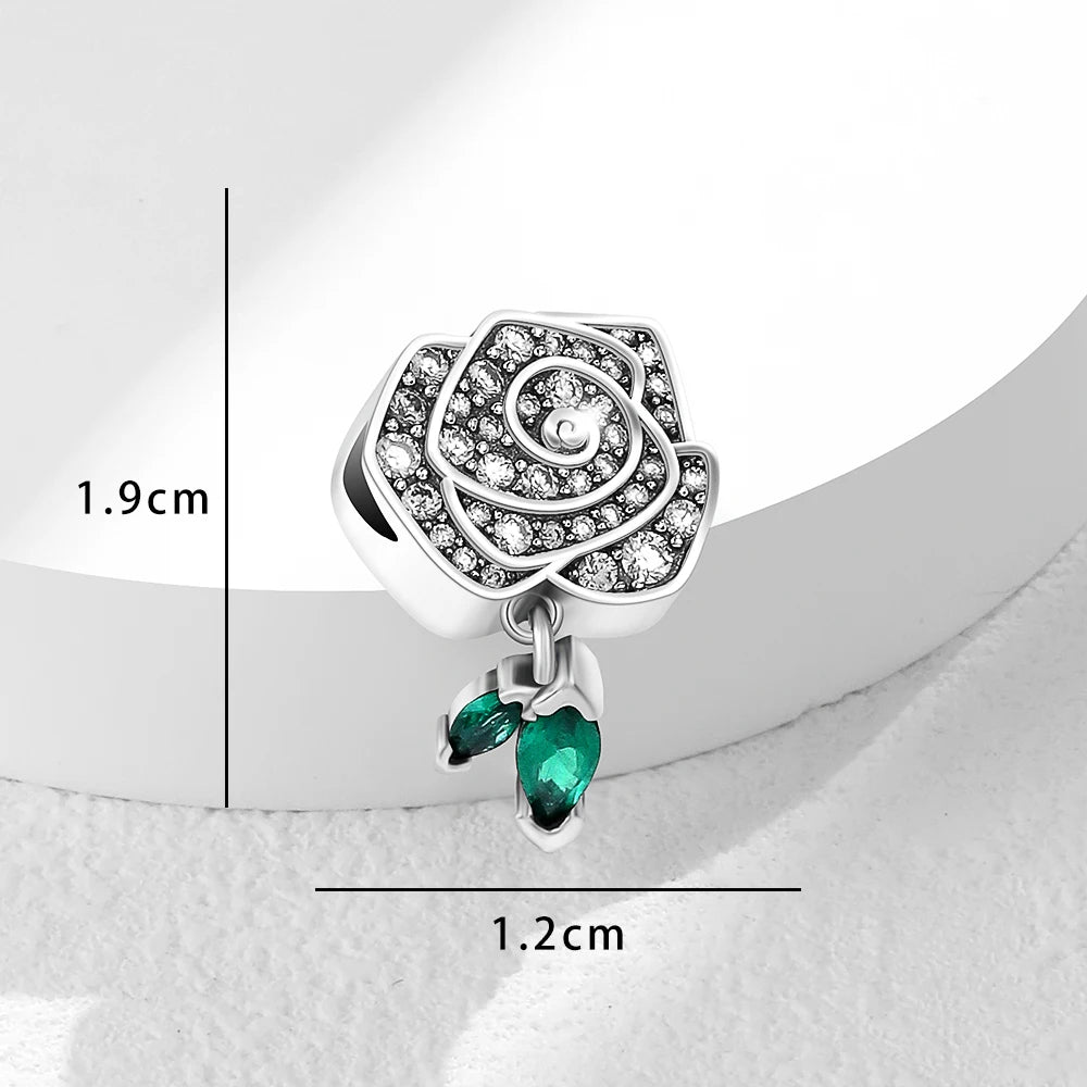 Authentic 925 Sterling Silver Charm Sparkling Star Moon & Sun Pendant Fit Original Bracelets DIY Women Bangles Jewelry Gift