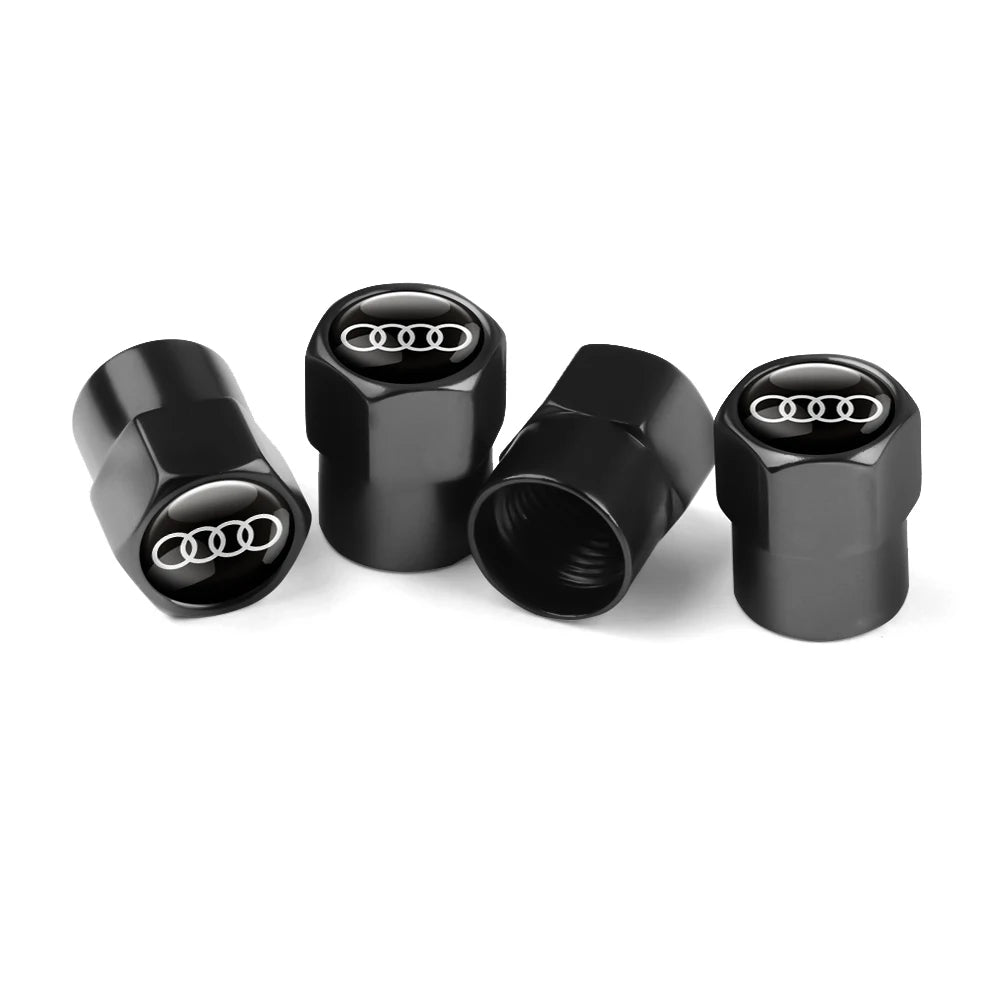 4pcs Aluminum Alloy Styling Car Wheel Tire Air Valve Caps Accessories For Audi Sline A1 A2 A3 A4 A4L A5 A6 A7 A8 A8L TT Q1 Q2 Q3