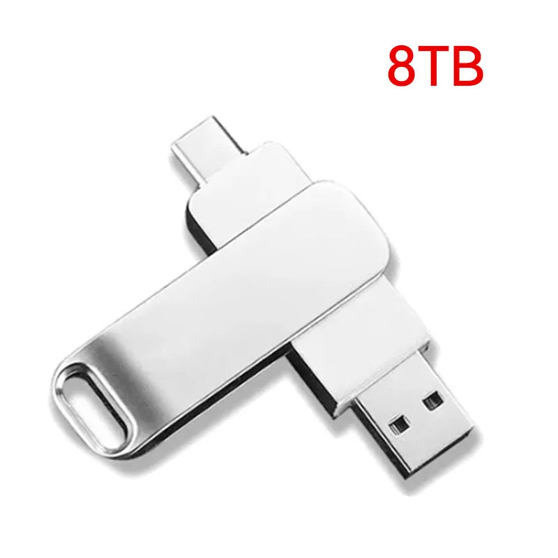 High Speed 16TB Flash Drive USB 3.2 Metal U Disk Type-C Memory Stick Waterproof Storage PC Phone Data Transfer 2026 New