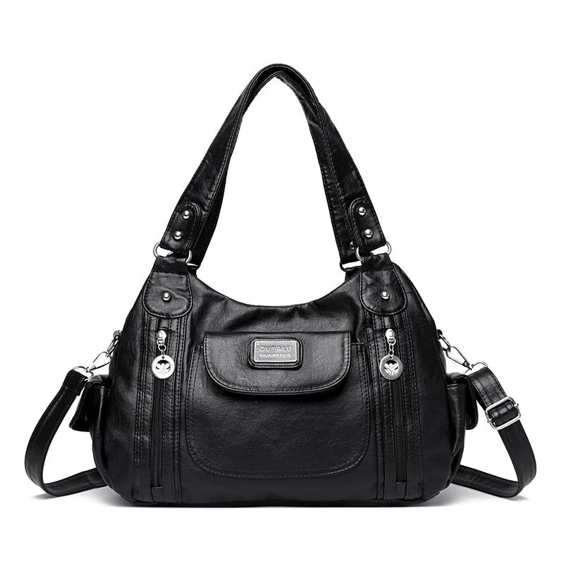 Luxury Designer Handbag Women High capacity Vintage Soft Leather Ladies Casual Large Capacity Shoulder Crossbody Bag Travel Sac