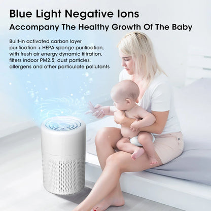 Mini Desktop Air Purifier Portable Air Purifier Household Air Cleaner With HEPA Filter Air Freshener Odor Remover Air Cleaner