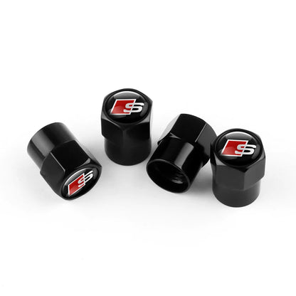 4Pcs Metal Alloy Car Wheel Tire Air Valve Caps Cover For Audi A3 A4 b6 b8 b7 A6 A8 S Line S3 S4 S6 Q3 Q5 Q7 Q8 Auto Accessories