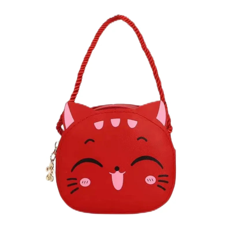 Cartoon Kids Bag, Fashion Cute Cat Crossbody Bag, Coin Wallet Lovely Hand Bags for Boys and Girls, Mini Shoulder Bags