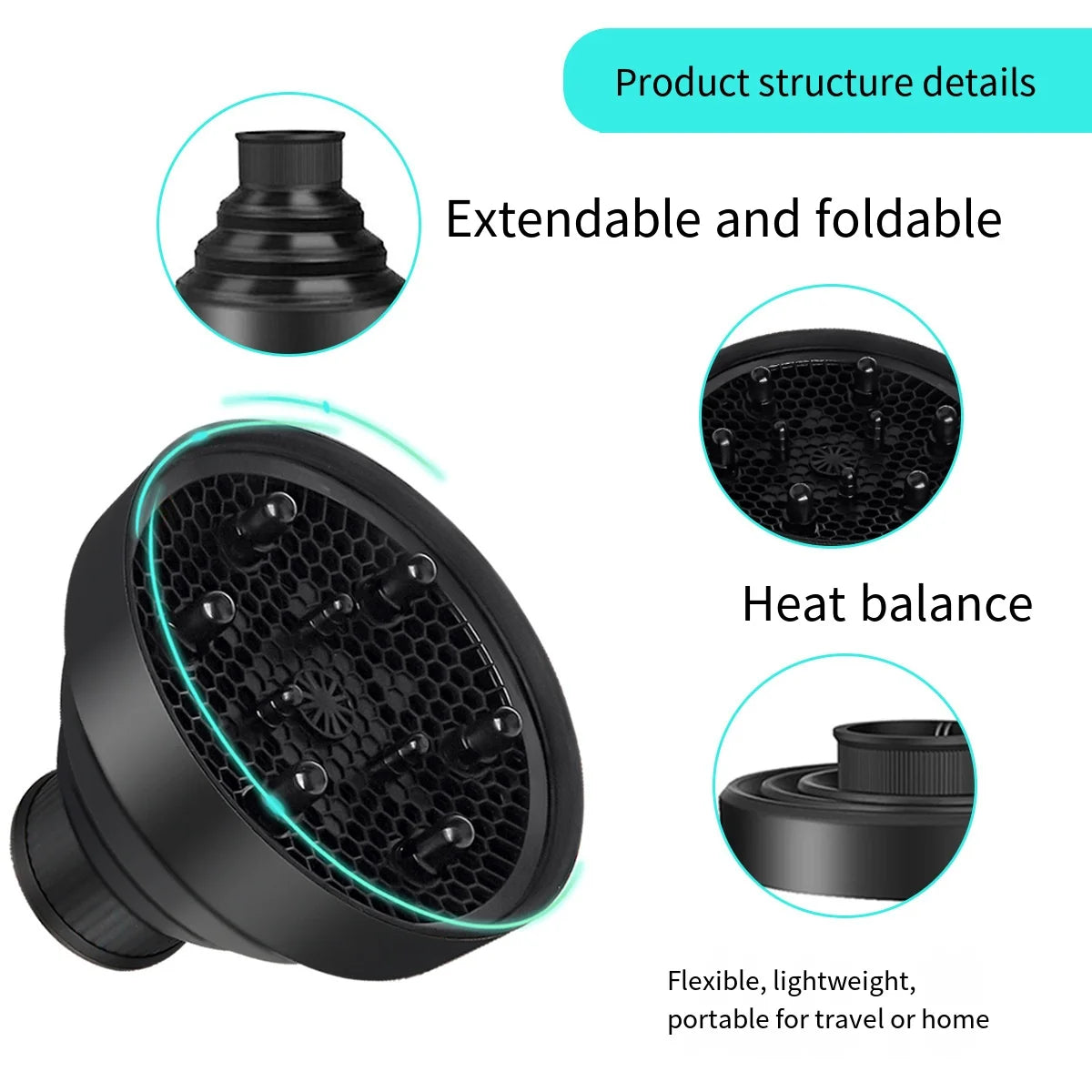 Universal Blow Dryer Diffuser Attachment for Curly Thick Hair Collapsible Hairdryer Blower Diffuser Hairdressing Styling Tools