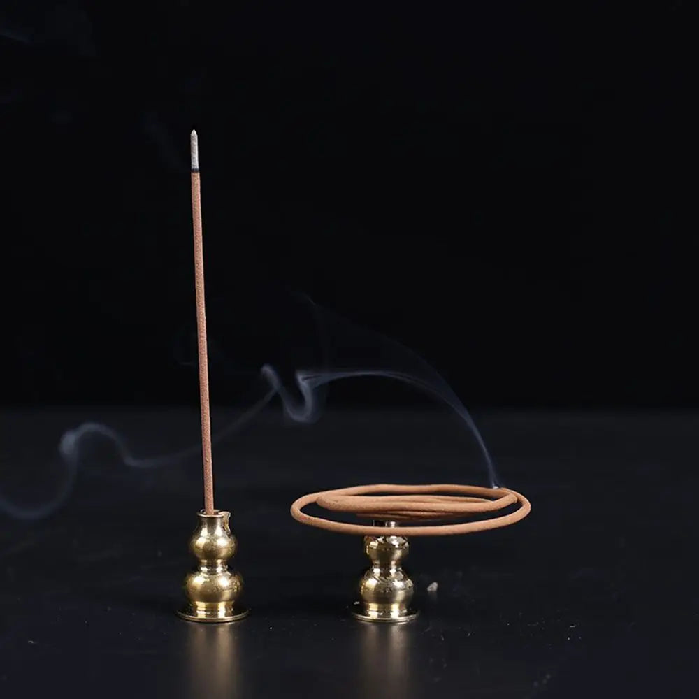 Brass Incense Burner Holder For Incense, Stick Coil Bottle Gourd Shaped Copper Incense Holder, Copper Censer