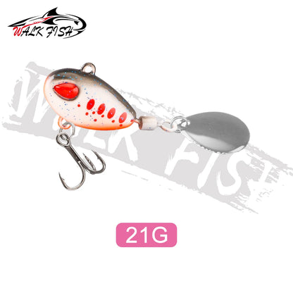 WALK FISH Sinking 3g-21g VIB Lure Spoon Spinner Fishing Bait Wobblers Metal Jig Rotating Sequin Tail Far Casting For Sea Bass