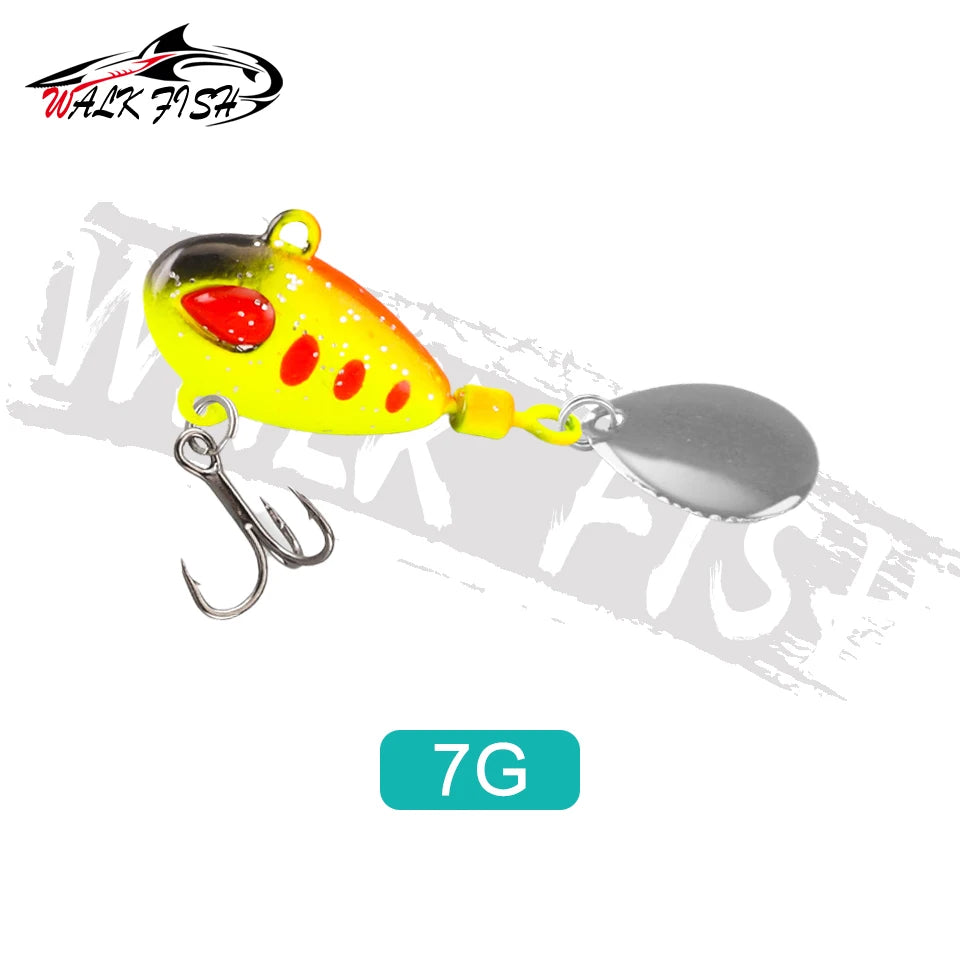 WALK FISH Sinking 3g-21g VIB Lure Spoon Spinner Fishing Bait Wobblers Metal Jig Rotating Sequin Tail Far Casting For Sea Bass