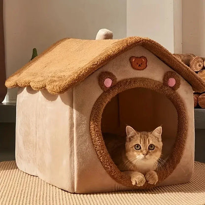 Pets Tent Cozy Cave Nest Indoor Pet Deep Sleep Comfort Cat Bed Iittle Mat Basket Small Dog House Products Semi-enclosed Cat Bed