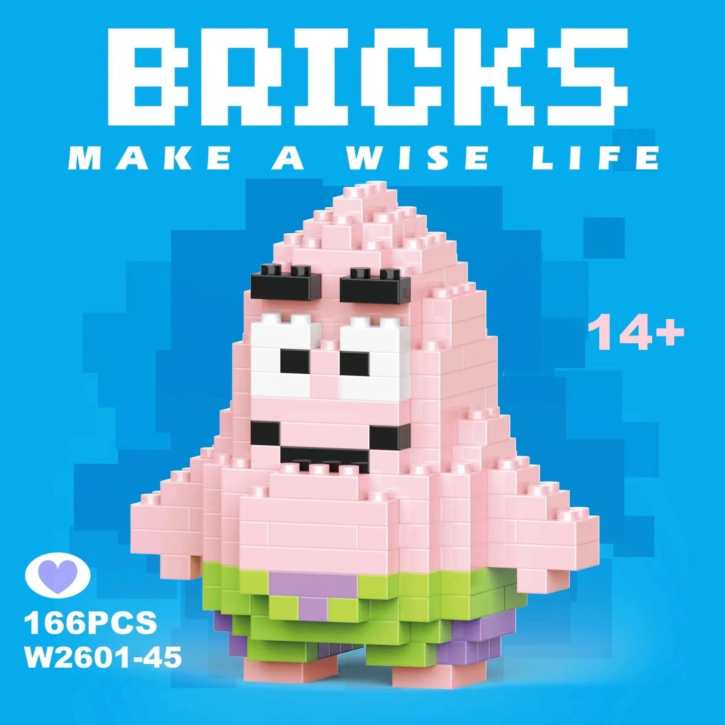 Cute building blocks Spongebob Patrick Squidward Mr. Crab Gary Plankton small particle assembly building blocks