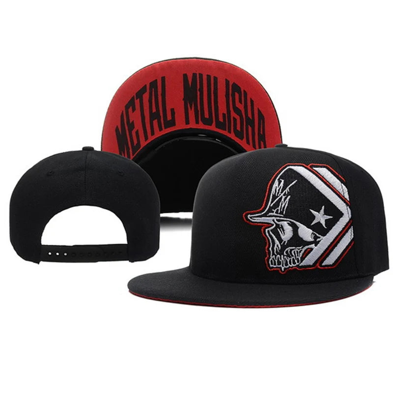 Unisex Skeleton Embroidery Baseball Cap Women Outdoor Sports Flat Hats Men Fashion Men Hip Hop Snapback Caps Sunscreen Hat