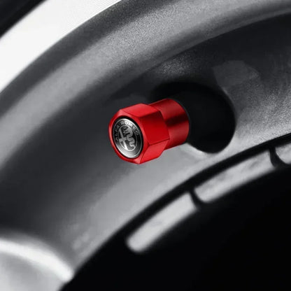 4Pcs Metal Car Wheel Tire Air Valve Caps Stem Covers For Alfa Romeo Mito Brera 147 Giulietta 159 156 Stelvio Sportiva Giulia