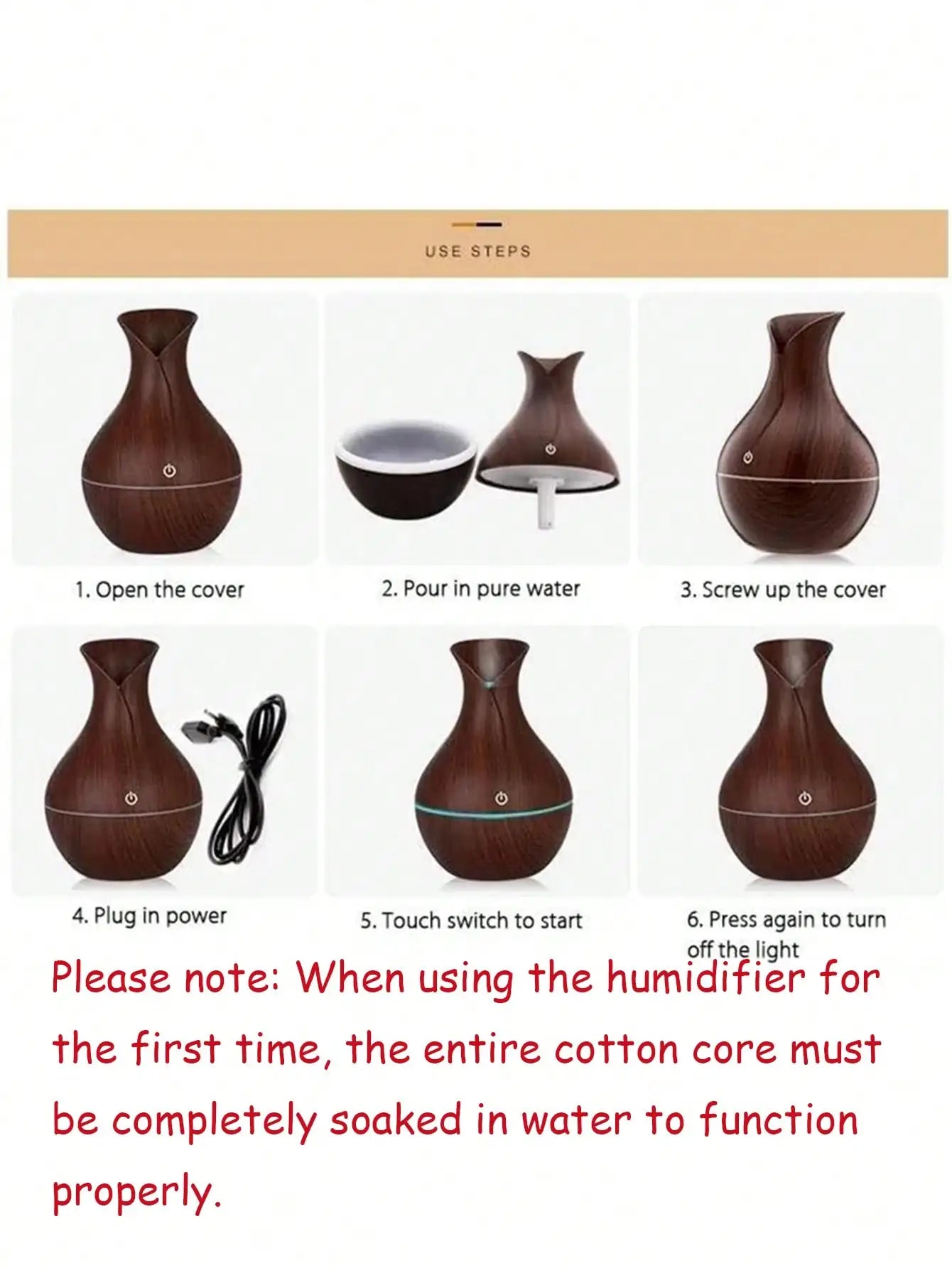 200ml Essential Oil Diffuser Air Humidifier USB Mist Maker Mini Humidifier with Colorful Light for Home Car Water Sprayer