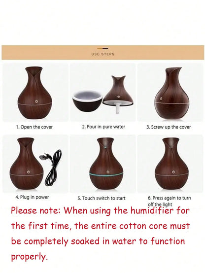 200ml Essential Oil Diffuser Air Humidifier USB Mist Maker Mini Humidifier with Colorful Light for Home Car Water Sprayer