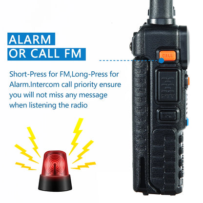 Walkie Talkie, UV 5R 5W 8W Dual Band Ham Two Way Radio, Vhf Uhf FM Radio, Handheld Transceiver, Hunting 16KM, BAOFENG