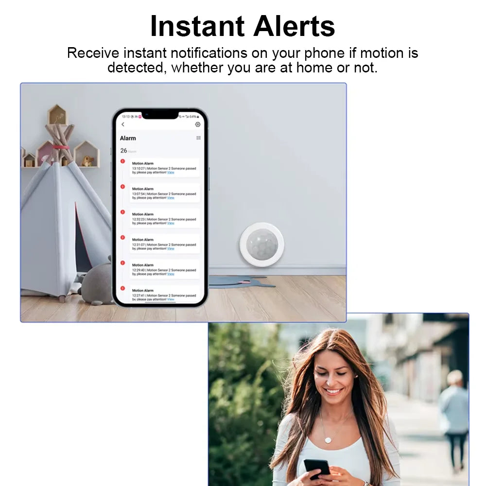 EWelink Zigbee With/Without a Stand PIR Motion Sensor, Human Body Infrared Detector, Security Alarm Sensor Works With APP