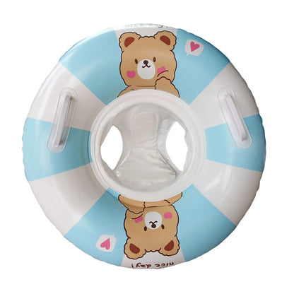 Baby Swimming Float Inflatable Circle Baby Pool Float Ring with SunShade Baby Bathing Swimming Pool Toys for Babies 3-36 Months