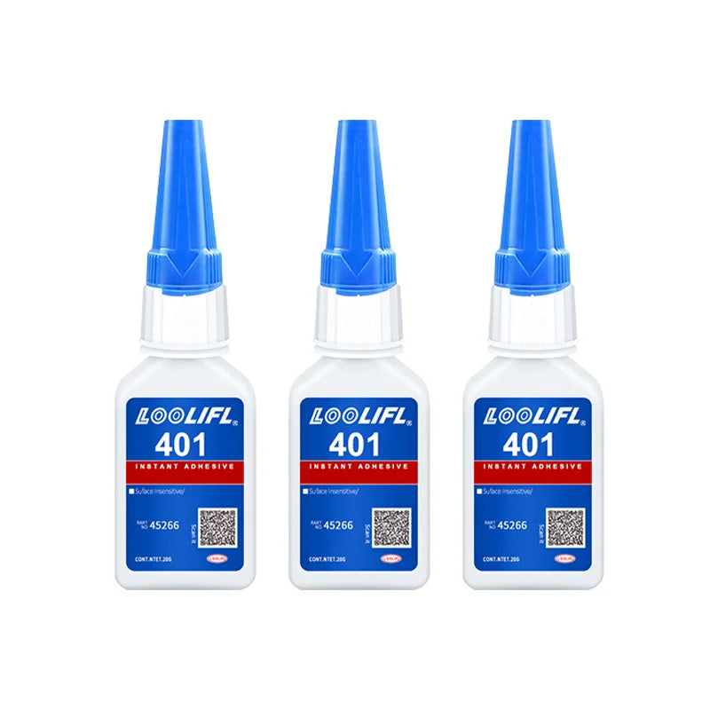strong transparent 401 adhesive, rubber repair, multifunctional adhesive for metal plastic parts. Excellent bonding tool, 20ml