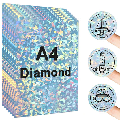 100% Transparent Printable Vinyl Sticker Paper A4 Vinyl Printing Paper for Inkjet Printer DIY Label Sticker Self Adhesive Paper