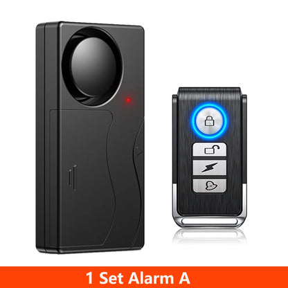 Awapow Wireless Vibration Bike Alarm With Remote Control Anti-Theft Door And Window Alarm 110dB Loud Home Bicycle Security