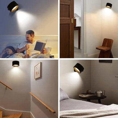 LED Wall Lights with Remote, Rechargeable Wall Mounted Reading Sconces Lamp 2000mAh, 3 Colors & Dimmable Magnetic 360° Rotation