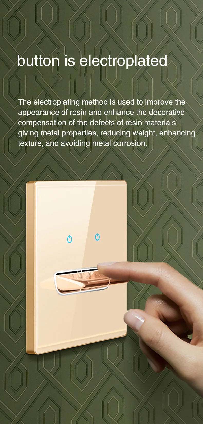 Gold Tempered Glass Wall Switch Panel LED European 16A Socket Retro Toggle Light Switch EU UK Standard 2USB Socket 1Gang-4Gang