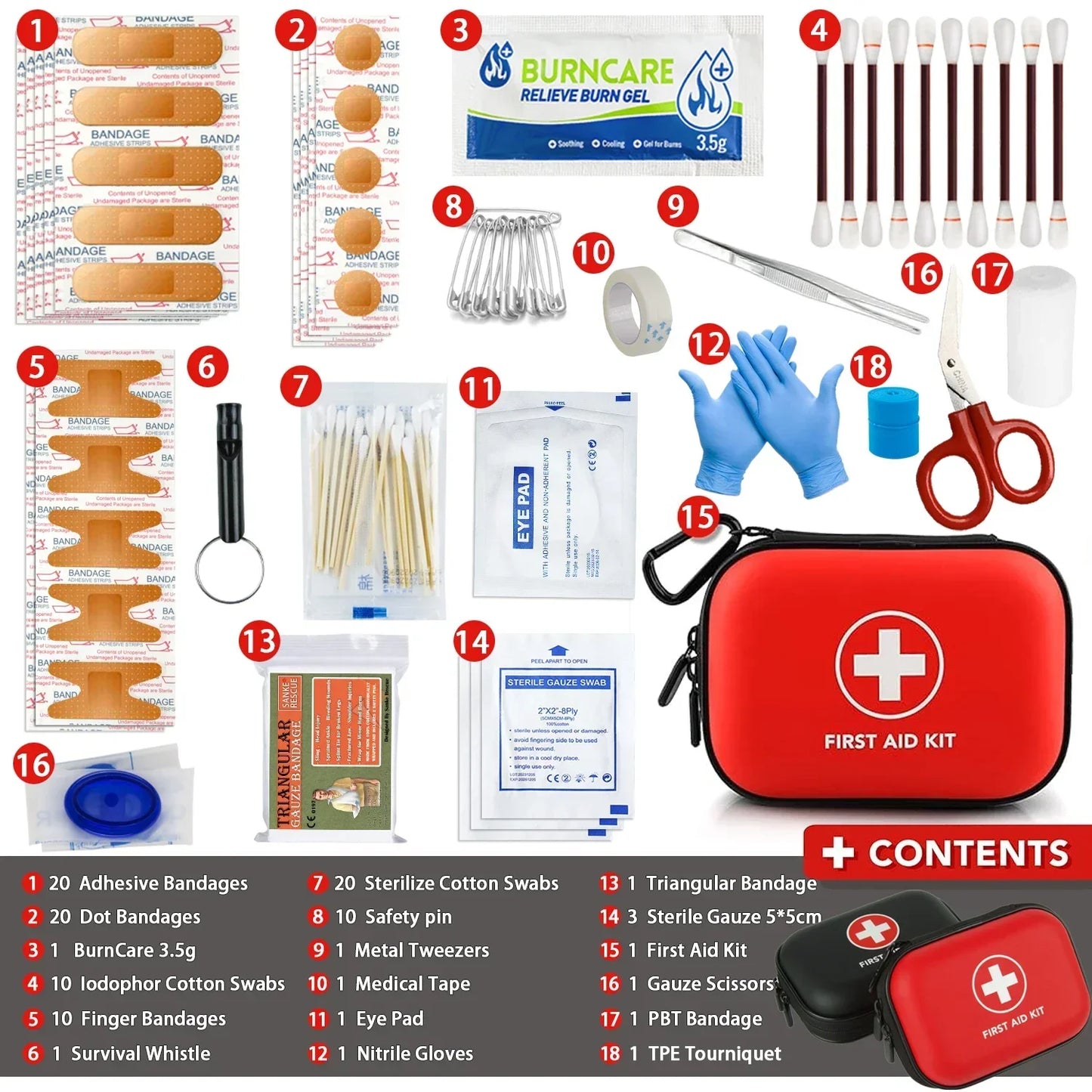 First Aid Kit, Multi-purpose Emergency Medical Kit, Outdoor Multi-functional Medical Kit, Home Emergency Kit, For Camping and Hiking