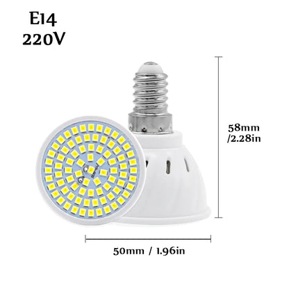 10PCS GU10 LED E27 Lamp E14 Spotlight Bulb 48 60 80leds Lampara 220V GU 10 Bombillas Led MR16 Lampada Spot Light