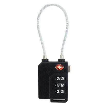 High Security TSA Customs Lock Overseas Customs Clearance Trolley Luggage Suitcase Backpack Password Padlock with Steel Cable