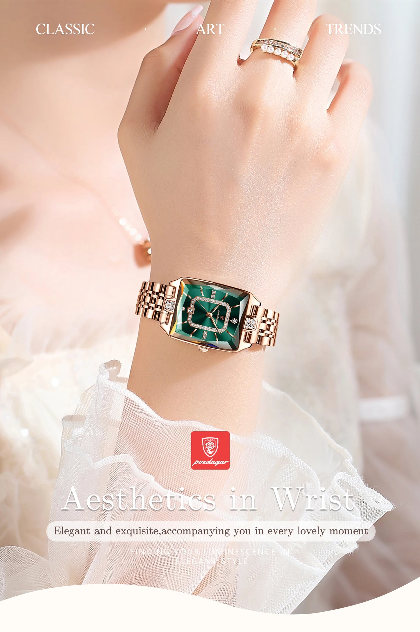 Luxury Watch For Woman, Waterproof Calendar High Quality Ladies Watch, Stainless Steel Quartz Women's Watches With Elegant Box, POEDAGAR