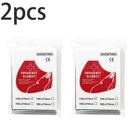 1/2/10Pcs, Emergency Blanket, Outdoor Survival First Aid, Military Rescue Kit, Windproof Waterproof Foil, Thermal Blanket for Camping