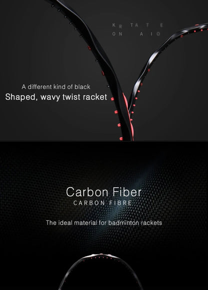 MH-V5 5U 75g Wave Legal Original Max 38lbs 100% Full Carbon Fiber Torsion Frame Badminton Racket, Novice Professional, ALPSPORT