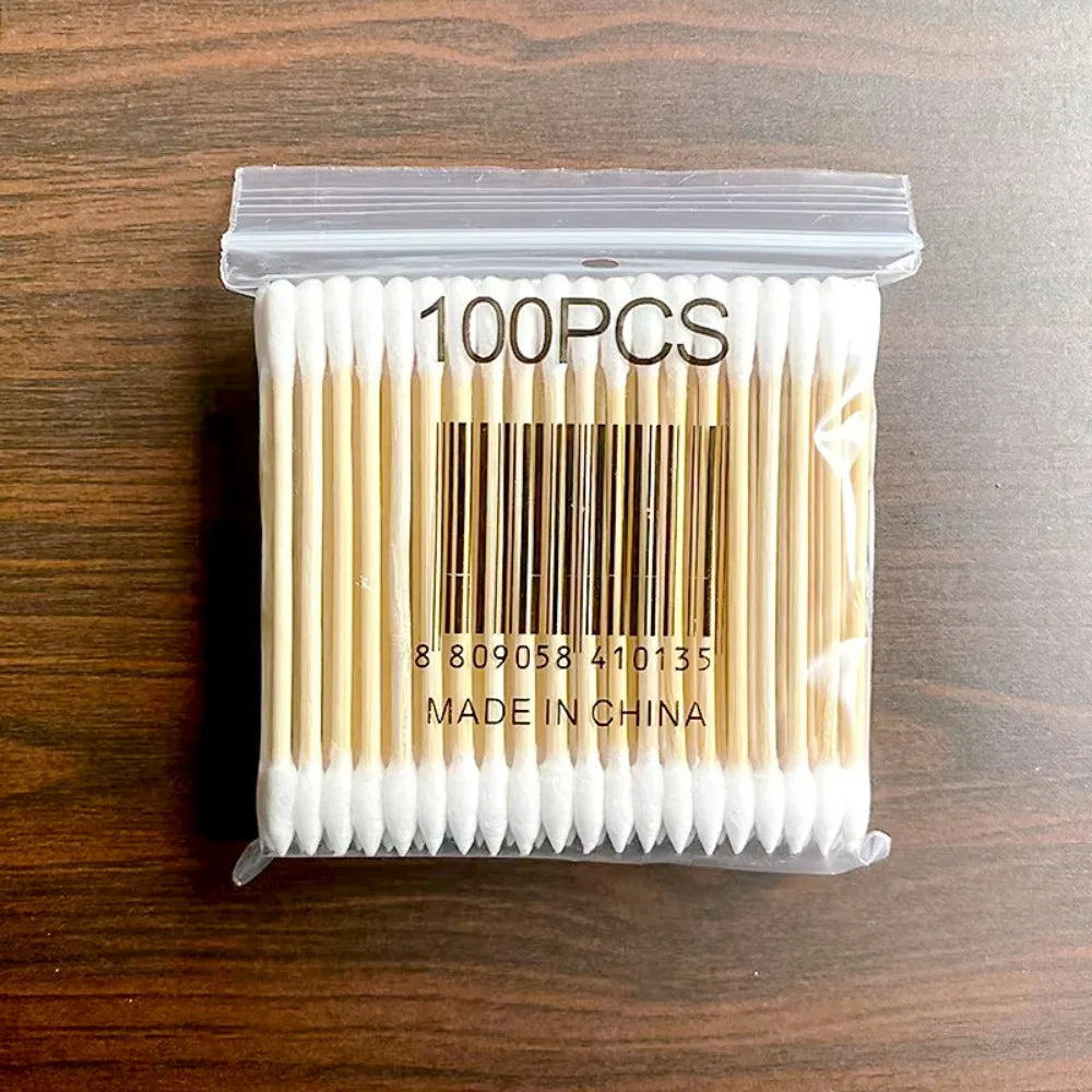 100/300/500/700/900Pcs Double-Tipped Cotton Swabs, for Tattooed Eyebrows, Beauty Makeup Tools for Wiping, Nail Polish Wiping