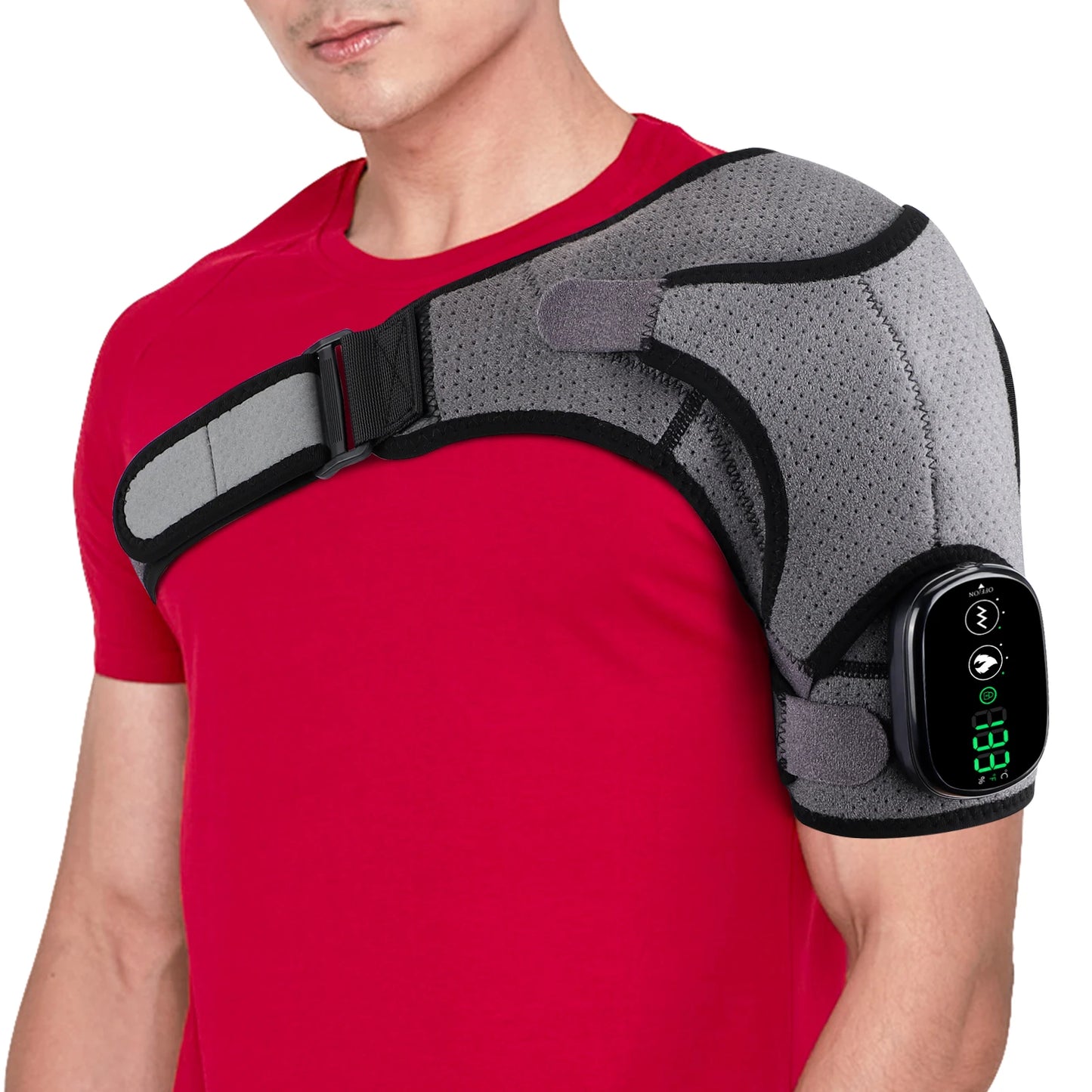 Electric Heating Shoulder Massage Belt Back Shoulder Brace Shoulder Support Adjustable LED Hot Compress Heating Shoulder Shawl