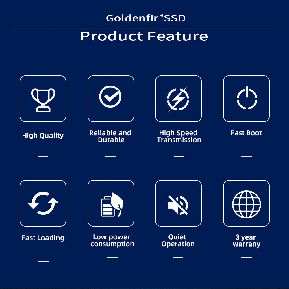 M2 SSD NVMe 256GB, Goldenfir M.2 PCIe 128GB 120GB 512GB 1T, Solid State Disk 2280, Internal Hard Drive for Laptop Desktop TLC/QLC